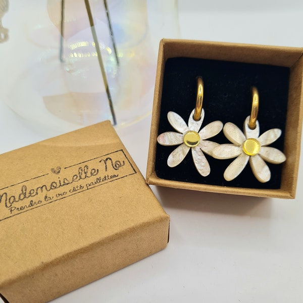 Boucles d'oreilles Maggy Mini créoles marguerites