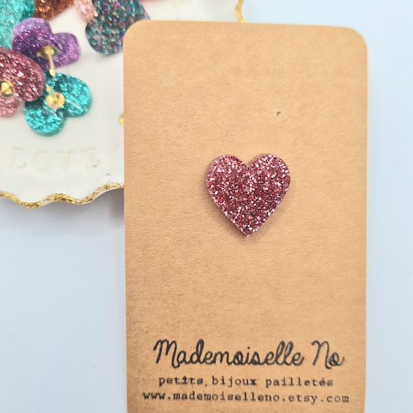 Pin's Coeur paillettes