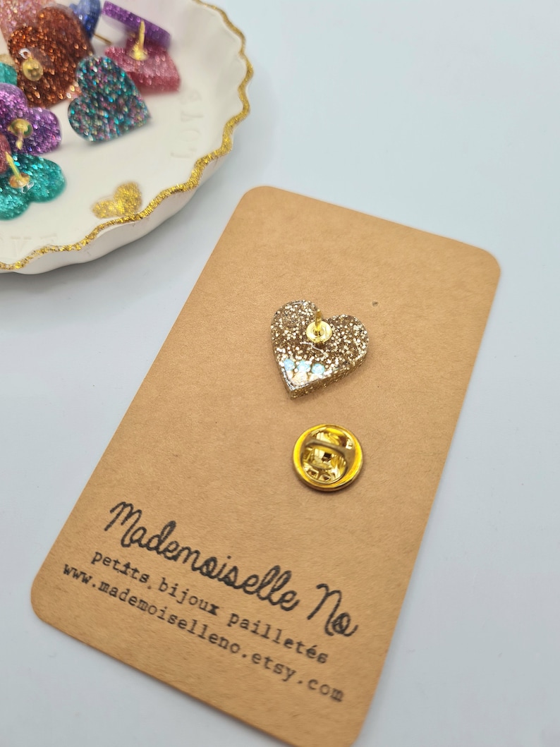 Glitter Heart Pin image 3