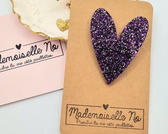 Broche Coeur XXL paillettes