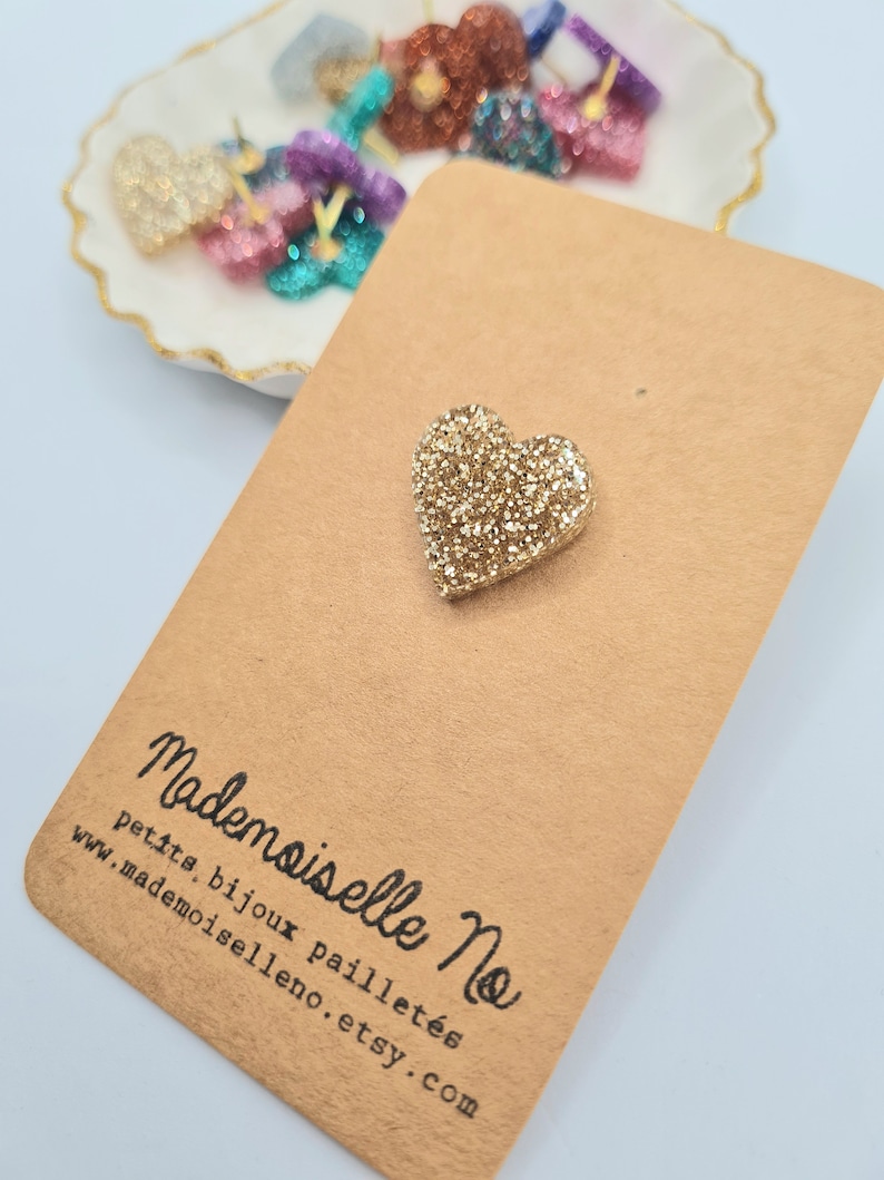 Glitter Heart Pin image 2