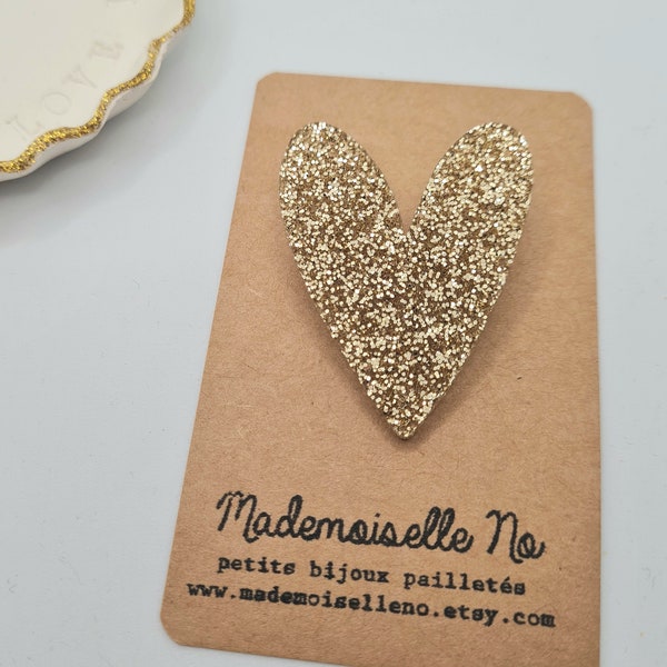 Broche Coeur XXL paillettes