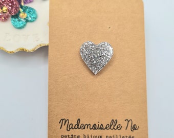 Pin's Coeur paillettes