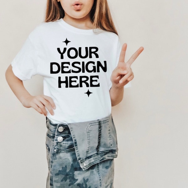 Kids T-shirt Mockup, Bella Canvas 3001t, Kids Model Mockup, Boho T-shirt Mockup, White Tshirt Kids Mockup, Bella Canvas Kids, Toddler Mockup