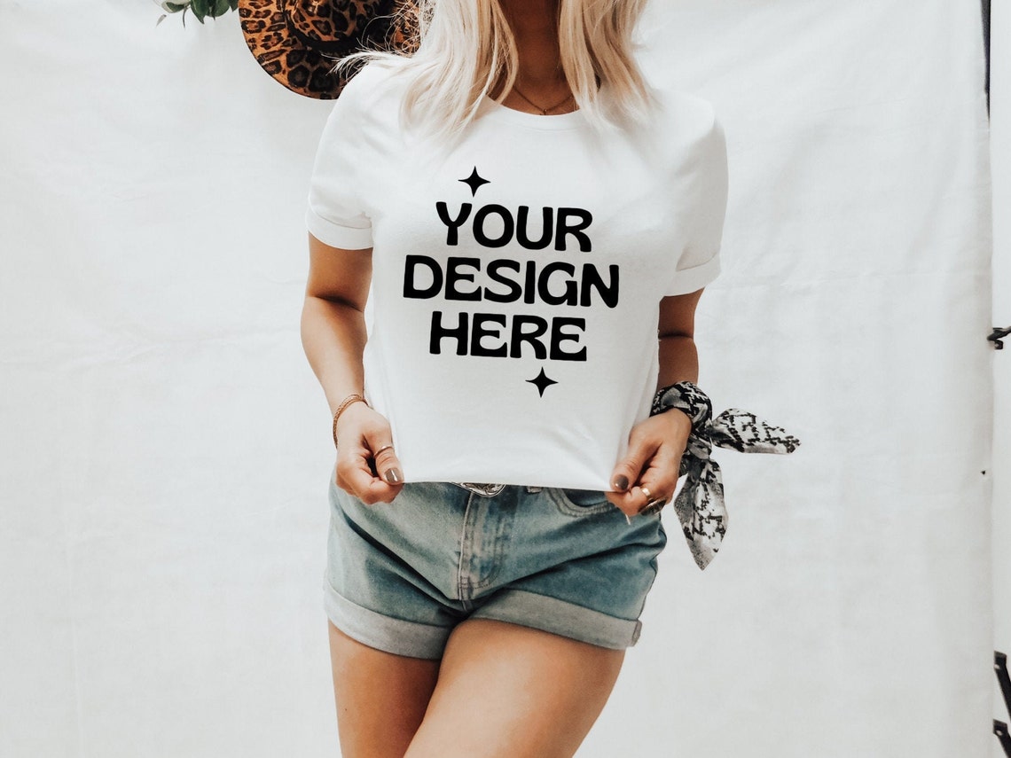 Download Boho Shirt Mockup Bella Canvas 3001 Mockup Hanging Shirt ...