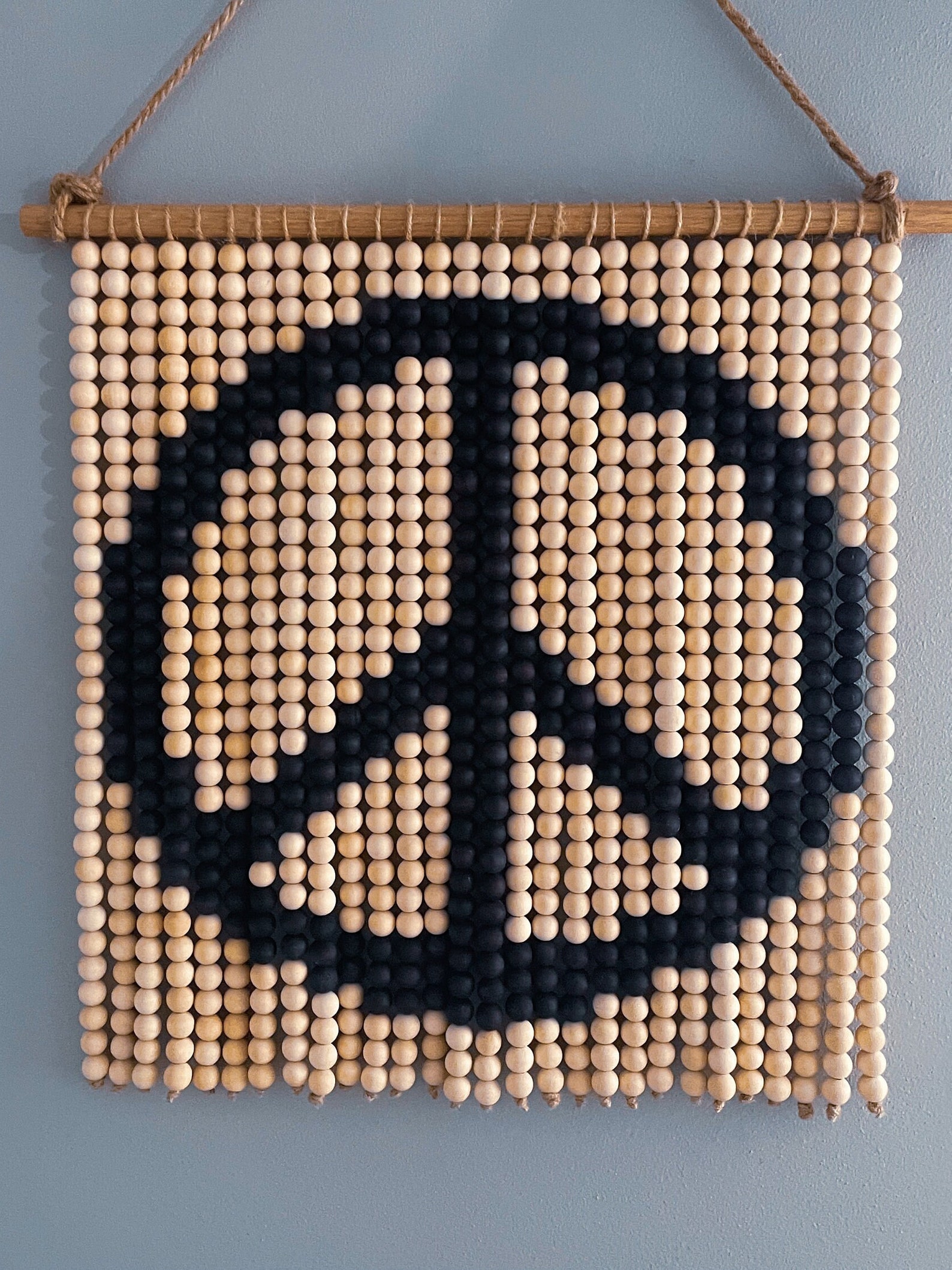 Peace Sign Wood Bead Wall Hanging / Eclectic Boho Peace Sign Etsy