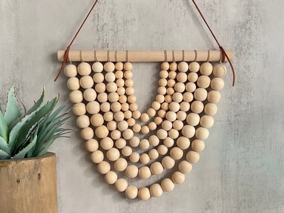 Wooden Wall Decor Beaded Wall Hanging