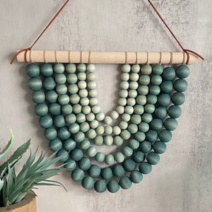 Boho Holzperle Ombre Wandbehang Tapisserie