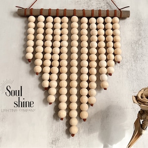 Wood Bead Farmhouse Wall Hanging