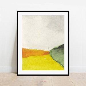 Wall art, poster, watercolor composition gray, yellow, orange, green No. 037, Instant Download Files image 5