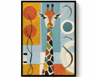 Wall art, poster, Vintage Style Giraffe No. 023, Instant Download Files