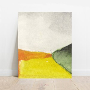 Wall art, poster, watercolor composition gray, yellow, orange, green No. 037, Instant Download Files image 6