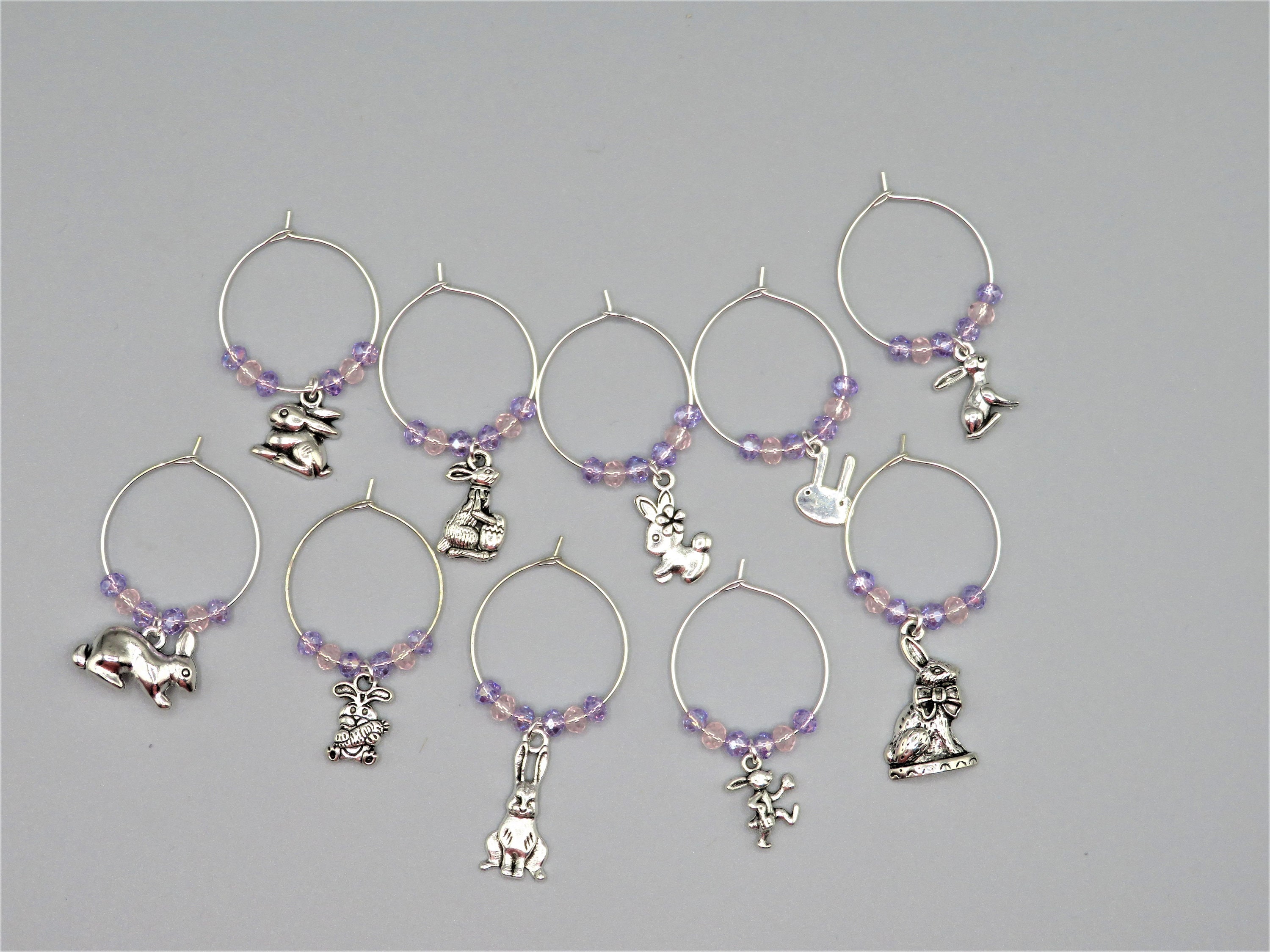Handmade Easter Bunny Wine Glass Charms Handmade Easter Bunny Wine Glass Charms