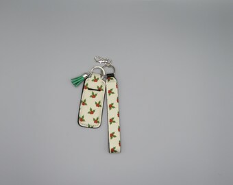 lip balm holder with wristlet, keychain lip balm holder, keychain wristlet with lip balm holder, accessory, keyring set, keychain set