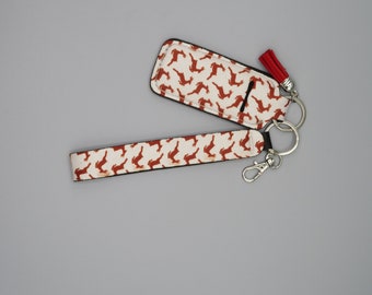 lip balm holder with wristlet, keychain lip balm holder, keychain wristlet with lip balm holder, accessory, keyring set,