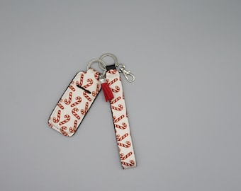 lip balm holder with wristlet, keychain lip balm holder, keychain wristlet with lip balm holder