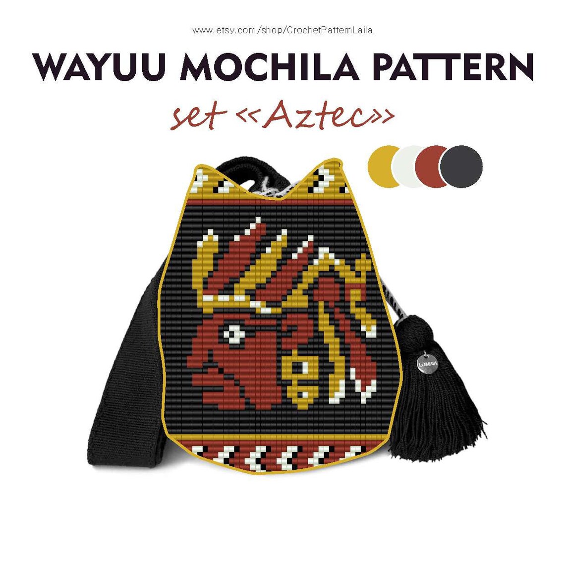 Tapestry crochet bag patterns Mochila bag pattern SET Aztec Etsy