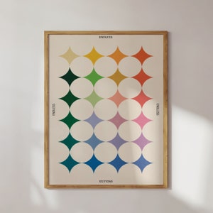 Rainbow Geometric &#39;Endless&#39; Poster | Diamond Shapes Wall Art | Ombre, Gradient Color Palette | Colorful, Spiritual Print | Manifestation Art