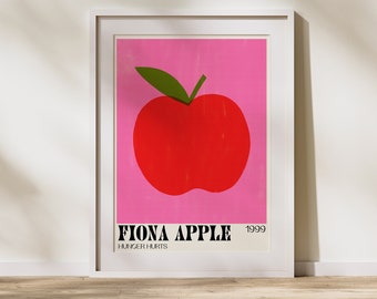 Fiona Apple handgemaakte risograph poster | AFDRUKBARE 'Honger doet pijn' slaapkamer kunst aan de muur | Digitale Fiona Apple-poster