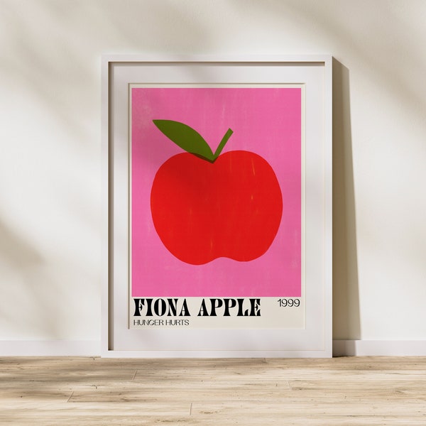 Fiona Apple Handmade Risograph Poster | PRINTABLE 'Hunger Hurts' Bedroom Wall Art | Digital Fiona Apple Poster