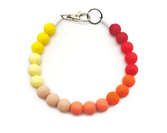 Personalized Silicone Beaded Dog Collar: Shades of Red, Custom Cat Necklace