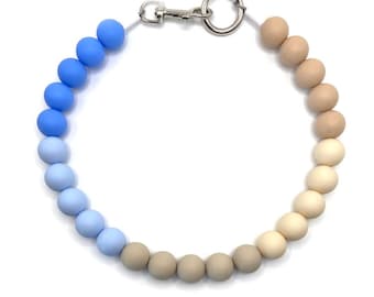 Shades of Beach Perlen Hundehalsband: Personalisierte Silikon Haustier Halskette