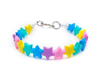 Personalized Star Silicone Beaded Dog Collar: Boho Pet Pearls