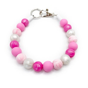 CHIFFON silicone beaded personalize durable Dog Collar, custom, beaded, dog pearls, unique, boho, bright large bead, pet pearl