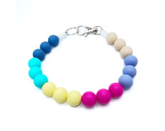 Personalized Silicone Beaded Dog Collar: Colorful Boho Pet Collar