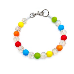 Personalized Silicone Beaded Dog Collar: Confetti Pet Pearls
