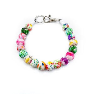 Blossom Blumen Perlen Hundehalsband, personalisierte Silikon Perlen