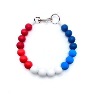 Beaded Dog Collar: Shades of America, Silicone Pearl Necklace