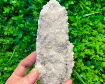 5.5" Natural Clear Quartz Cluster with Needle Points | Raw Crystal Cluster Mineral Specimen, Healing Crystal Home Decor