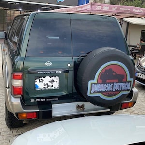 Cubierta de neumático de repuesto de Jurassic Patrol, cubierta de rueda de PVC, cubierta de neumático suave, cubierta de repuesto de protección UV, cubierta de neumático 4x4 personalizada, todos los tamaños
