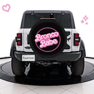 Bronco Babe &quot;Light Pink&quot; Ford Bronco Spare Tire Cover, PVC Wheel Cover, Soft Tyre Cover, UV Protection Spare Cover, Custom Bronco Tire Cover