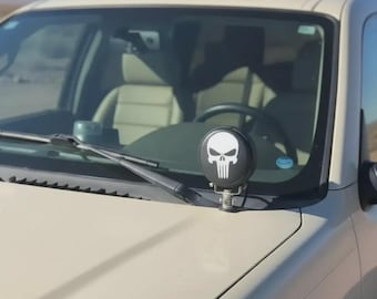 Skull Off Road Light Cover: Faux Leather LED Lamp Protector