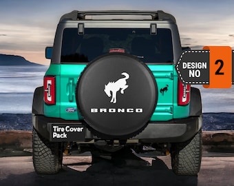 Ford Bronco Spare Tire Cover, PVC Wheel Cover, Soft Tyre Cover, UV Protection Spare Cover, Custom Bronco Tire Cover, All Size - 2nd Style