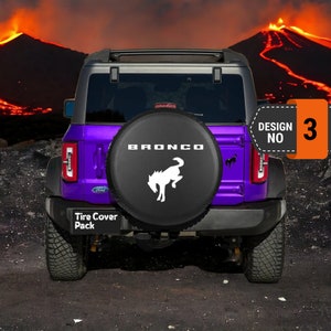 Ford Bronco Housse de roue de secours, Enjoliveur de roue en PVC, Housse de pneu souple, Housse de protection UV, Housse de pneu Bronco personnalisée, Toutes dimensions - 3e style