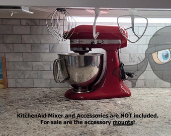 KitchenAid Tool Accessory Holder 4Pack / Under Cabinet Mount / Easy Storage / 3D Printed Mount - 3DsNinja - In House Design - MADE IN USA