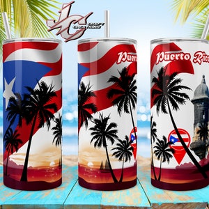 Skinny Tumbler 15oz, 20oz Puerto Rico, Boricua, Garita Designs download. 2 PNG Files.