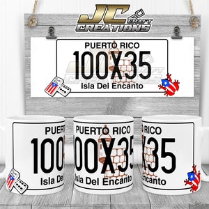 Mug 11oz Puerto Rico License Plate Boricua 100x35 Desings download.