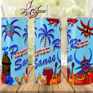 Tumbler Skinny 20oz PR Sanse , Boricua, Puerto Rico Designs download. File 3 PNG.
