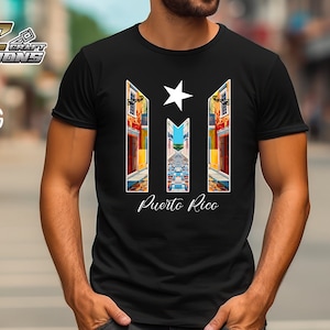 Puerto Rico Calles Viejo SJ, Bandera PR, Diseño para Descargar. 2 file png.