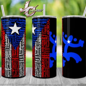Tumbler Skinny 15oz, 20oz Puerto Rico Pueblos Flag Desings download. File 4 PNG.