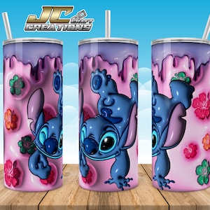 Tumbler Skinny 20oz Stitch inflate 3D Desings, download only.