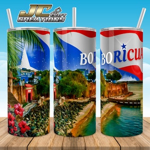Skinny Tumbler 20oz Puerto Rico, PR Paseo SJ, Boricua, Garita, Digital Download. 1 PNG File.