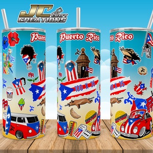 Tumbler Skinny 20oz Puerto Rico, Boricua sticker Desings download. 1 PNG.