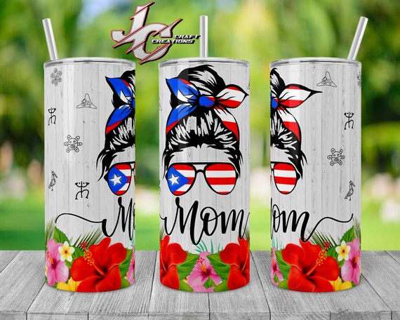 Skinny Tumbler Puerto Rico, Boricua Woman Insulated Tumbler. 