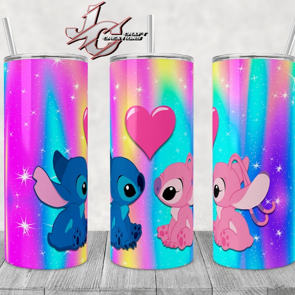 Tumbler Skinny 15oz, 20oz Stitch & Angel Love Desings alleen downloaden.