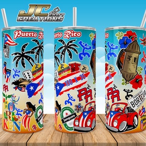 Tumbler Skinny 20oz Puerto Rico, Boricua, Sticker Desings download. File 2 PNG.